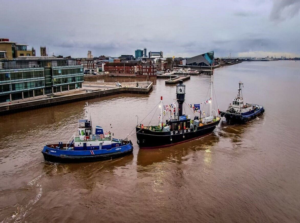 Spurn Lightship move following restoration